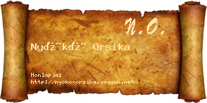 Nyókó Orsika névjegykártya